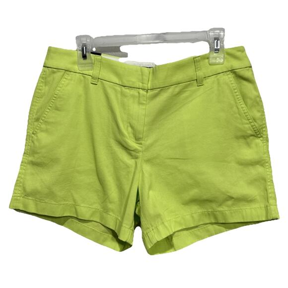 J. Crew Women’s Classic Chino Shorts 5” Inseam Size 8 Light Lime Green Preppy - Picture 1 of 12